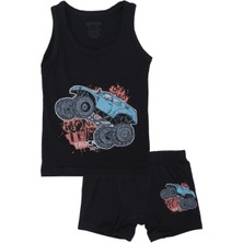 Bebelop Erkek Çocuk Off Road Desenli Atlet Boxer 2'li Alt Üst Takım