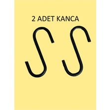 Jbox 2 Adet, Siyah Renk, 7,5 Cm, Metal Kanca, S Kanca, Es Kanca, Banyo Kanca, Demir Kanca