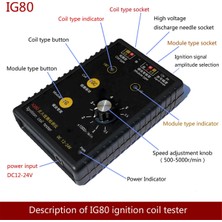 Benagee Otomobil Ateşleme Bobini Test Cihazı Araba Gaz Yağı Benzinli Araç Doğal Gaz 24V Benzinli 12V Bobin Ateşleme Test Aracı IG80 (Yurt Dışından)