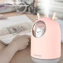 Benagee USB Nemlendirici 300 ml Sevimli Hayvan Ultrasonik Serin Mist Hava Yağ Difüzörü Romantik Renkli LED Lamba Humidificador (Pembe) (Yurt Dışından)