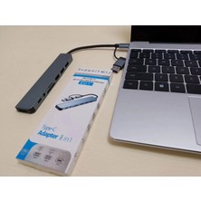 Comse 8 In 1 USB Type-C USB 2.0/3.0 Audio 3.5 Tf Sd Çevirici Adaptör Çok Portlu Çoklayıcı USB Hub