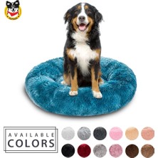 Shanhua Shop Koyu Kırmızı Tarzı No.80 Boyutu Büyük Köpekler Için Yuvarlak Uzun Peluş Köpek Yatakları Kış Pet Ürünleri Yastık Süper Yumuşak Kabarık Rahat Kedi Mat Malzemeleri Aksesuarları (Yurt Dışından)