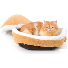 Shanhua Shop Kırmızı Stil 45X32X32CM Çıkarılabilir Kedi Uyku Tulumu Kanepeler Mat Hamburger Köpek Evi Kısa Peluş Küçük Pet Yatak Sıcak Köpek Kulübesi Yuva Yastık Pet Ürünleri (Yurt Dışından)