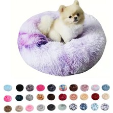 Shanhua Shop Renkli Mavi Stil XS-40CM Tnly Uzun Peluş Kedi Yatak Ev Yavrusu Mat Kış Sıcak Uyku Kediler Yuva Yumuşak Uzun Peluş Köpek Sepeti Pet Yastık Taşınabilir Pet Yatak (Yurt Dışından)