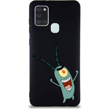 Printify Samsung Galaxy A21S Soft Premier Kapak Plankton Tasarımlı Silikon Kılıf - Siyah