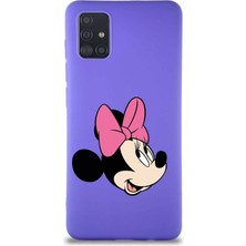Printify Samsung Galaxy M31S Soft Premier Kapak Minnie Mouse-A Tasarımlı Silikon Kılıf - Mor