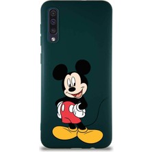 Printify Samsung Galaxy A50S Soft Premier Kapak Mickey Mouse-E Tasarımlı Silikon Kılıf - Yeşil