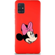 Printify Samsung Galaxy A51 Soft Premier Kapak Minnie Mouse-A Tasarımlı Silikon Kılıf - Kırmızı