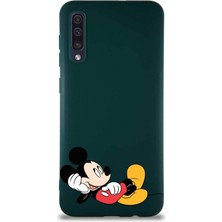 Printify Samsung Galaxy A50S Soft Premier Kapak Mickey Mouse-F Tasarımlı Silikon Kılıf - Yeşil