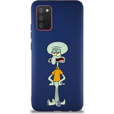 Printify Samsung Galaxy A02S Soft Premier Kapak Squidward Dokunaç Tasarımlı Silikon Kılıf - Lacivert