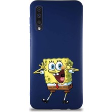 Printify Samsung Galaxy A30S Soft Premier Kapak Sünger Bob Tasarımlı Silikon Kılıf - Lacivert