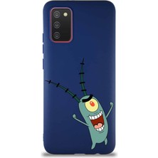 Printify Samsung Galaxy A02S Soft Premier Kapak Plankton Tasarımlı Silikon Kılıf - Lacivert
