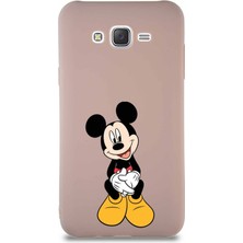 Printify Samsung Galaxy J7 Soft Premier Kapak Mickey Mouse-A Tasarımlı Silikon Kılıf - Pudra