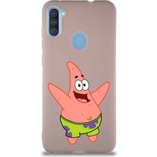 Printify Samsung Galaxy A11 Soft Premier Kapak Patrick Yıldız Tasarımlı Silikon Kılıf - Pudra