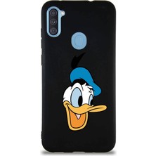 Printify Samsung Galaxy M11 Soft Premier Kapak Donald Duck-A Tasarımlı Silikon Kılıf - Siyah