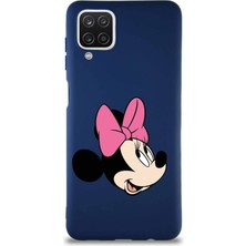 Printify Samsung Galaxy A12 Soft Premier Kapak Minnie Mouse-A Tasarımlı Silikon Kılıf - Lacivert