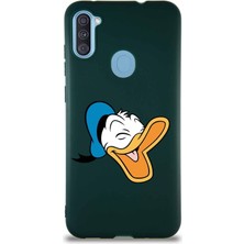Printify Samsung Galaxy M11 Soft Premier Kapak Donald Duck-E Tasarımlı Silikon Kılıf - Yeşil