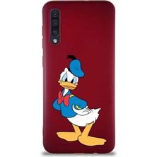 Printify Samsung Galaxy A30S Soft Premier Kapak Donald Duck-D Tasarımlı Silikon Kılıf - Mürdüm