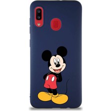 Printify Samsung Galaxy A30 Soft Premier Kapak Mickey Mouse-B Tasarımlı Silikon Kılıf - Lacivert