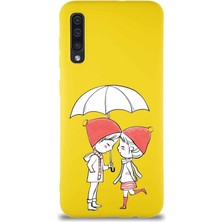 Printify Samsung Galaxy A30S Soft Premier Kapak Aşk Tasarımlı Silikon Kılıf - Sarı