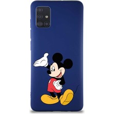 Printify Samsung Galaxy M31S Soft Premier Kapak Mickey Mouse-C Tasarımlı Silikon Kılıf - Lacivert
