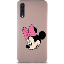 Printify Samsung Galaxy A30S Soft Premier Kapak Minnie Mouse-B Tasarımlı Silikon Kılıf - Pudra