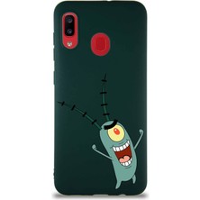 Printify Samsung Galaxy A30 Soft Premier Kapak Plankton Tasarımlı Silikon Kılıf - Yeşil
