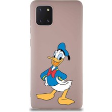 Printify Samsung Galaxy Note 10 Lite Soft Premier Kapak Donald Duck-C Tasarımlı Silikon Kılıf - Pudra