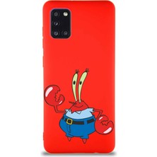 Printify Samsung Galaxy A31 Soft Premier Kapak Bay Yengeç Tasarımlı Silikon Kılıf - Kırmızı