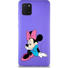 Printify Samsung Galaxy Note 10 Lite Soft Premier Kapak Minnie Mouse-E Tasarımlı Silikon Kılıf - Mor