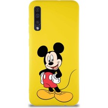 Printify Samsung Galaxy A50 Soft Premier Kapak Mickey Mouse-E Tasarımlı Silikon Kılıf - Sarı