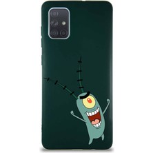 Printify Samsung Galaxy A71 Soft Premier Kapak Plankton Tasarımlı Silikon Kılıf - Yeşil