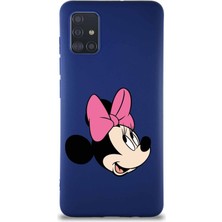 Printify Samsung Galaxy A51 Soft Premier Kapak Minnie Mouse-A Tasarımlı Silikon Kılıf - Lacivert