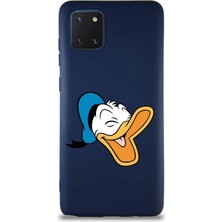 Printify Samsung Galaxy A81 Soft Premier Kapak Donald Duck-E Tasarımlı Silikon Kılıf - Lacivert