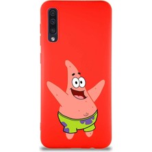 Printify Samsung Galaxy A50 Soft Premier Kapak Patrick Yıldız Tasarımlı Silikon Kılıf - Kırmızı