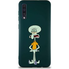 Printify Samsung Galaxy A50 Soft Premier Kapak Squidward Dokunaç Tasarımlı Silikon Kılıf - Yeşil