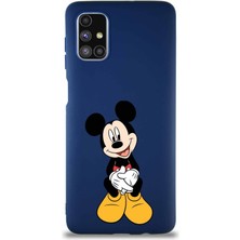 Printify Samsung Galaxy M51 Soft Premier Kapak Mickey Mouse-A Tasarımlı Silikon Kılıf - Lacivert