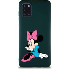 Printify Samsung Galaxy A31 Soft Premier Kapak Minnie Mouse-E Tasarımlı Silikon Kılıf - Yeşil