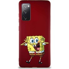 Printify Samsung Galaxy S20 Fe Soft Premier Kapak Sünger Bob Tasarımlı Silikon Kılıf - Mürdüm