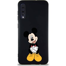 Printify Samsung Galaxy A50 Soft Premier Kapak Mickey Mouse-A Tasarımlı Silikon Kılıf - Siyah