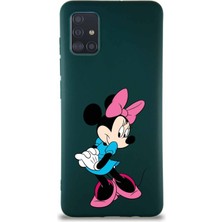 Printify Samsung Galaxy A51 Soft Premier Kapak Minnie Mouse-F Tasarımlı Silikon Kılıf - Yeşil