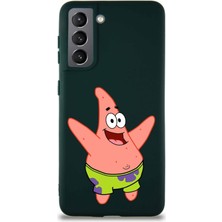 Printify Samsung Galaxy S21 Soft Premier Kapak Patrick Yıldız Tasarımlı Silikon Kılıf - Yeşil