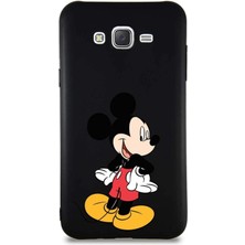 Printify Samsung Galaxy J7 Soft Premier Kapak Mickey Mouse-D Tasarımlı Silikon Kılıf - Siyah