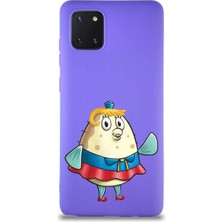 Printify Samsung Galaxy A81 Soft Premier Kapak Puff Tasarımlı Silikon Kılıf - Mor