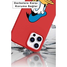 Printify Samsung Galaxy S21 Plus Soft Premier Kapak Donald Duck-B Tasarımlı Silikon Kılıf - Kırmızı