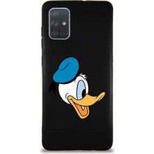 Printify Samsung Galaxy A71 Soft Premier Kapak Donald Duck-F Tasarımlı Silikon Kılıf - Siyah