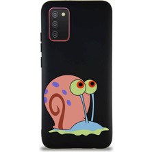 Printify Samsung Galaxy A02S Soft Premier Kapak Salyangoz Gary Tasarımlı Silikon Kılıf - Siyah