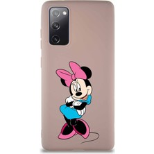 Printify Samsung Galaxy S20 Fe Soft Premier Kapak Minnie Mouse-D Tasarımlı Silikon Kılıf - Pudra