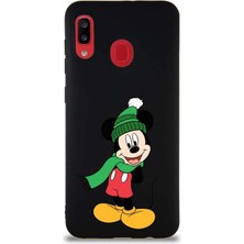 Printify Samsung Galaxy A20 Soft Premier Kapak Mickey Mouse-G Tasarımlı Silikon Kılıf - Siyah