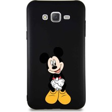 Printify Samsung Galaxy J7 Soft Premier Kapak Mickey Mouse-A Tasarımlı Silikon Kılıf - Siyah